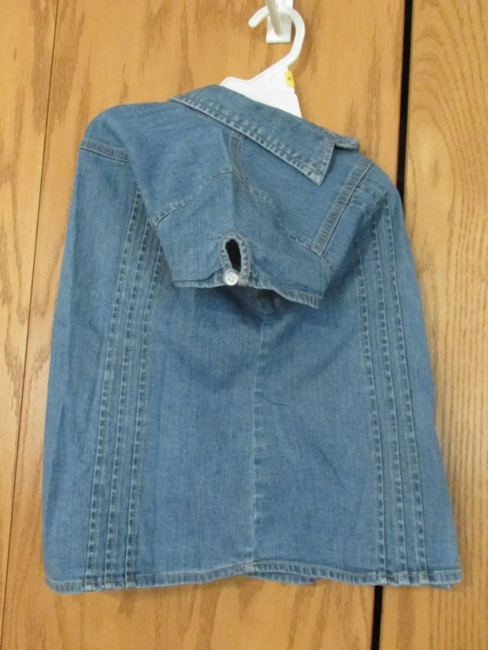 OLD NAVY GIRL'S SIZE 12 SHIRT STRETCH DENIM CAP SLEEVES TOP WESTERN COASTAL COWG
